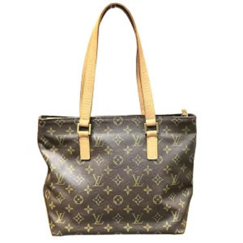 Louis Vuitton Leather Piano Monogram Cabas Bag Tote Brown
